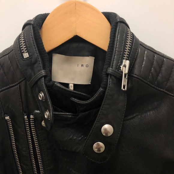 IRO leather biker jacket allsaints maje l’agence sandro theory vince acne quince - Picture 3 of 8